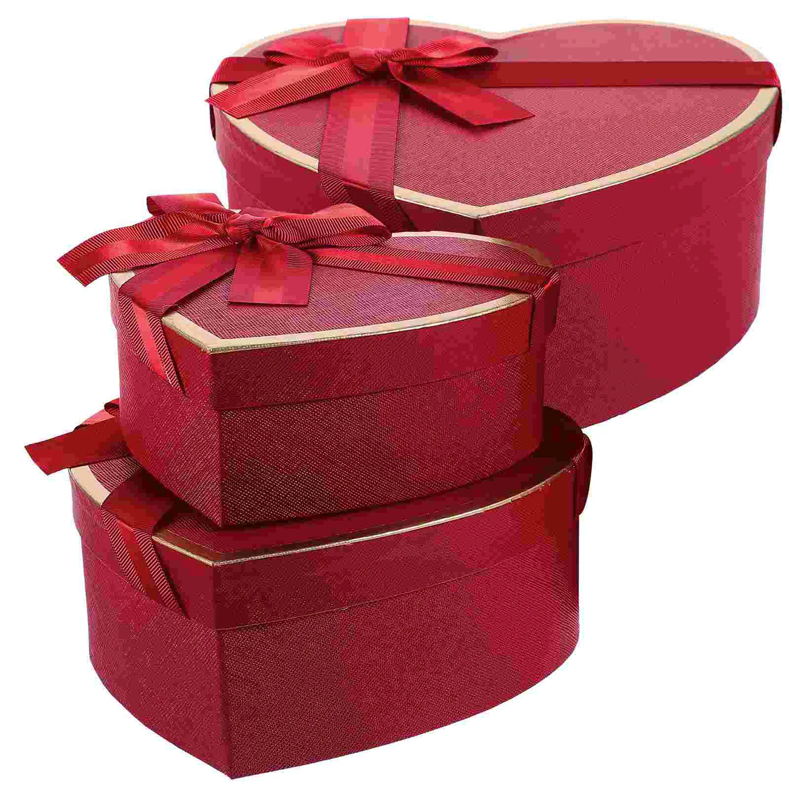 

3 Pcs Gift Box Heart Boxes for Christmas Wrap Presents Wrapping Cardboard Floral