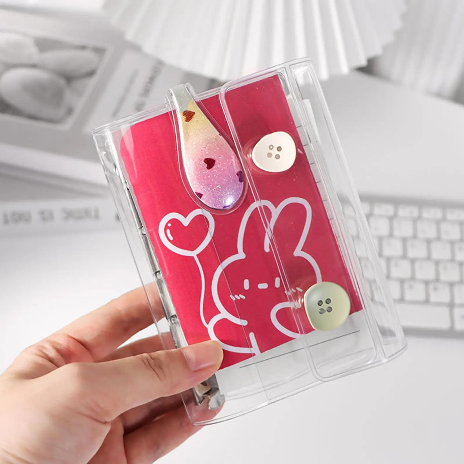 透明ステッカーオーガナイザーバインダー ステッカーバインダーアルバムオーガナイザーブックノートブック スクラップブッキングプランナー用美的キーパー ﻿