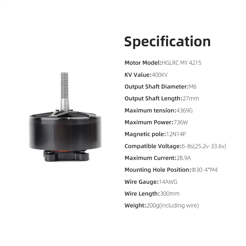 HGLRC MY 4215 400KV Brushless Motor for 15+ Inch Ultra Heavy Lift FPV Drone