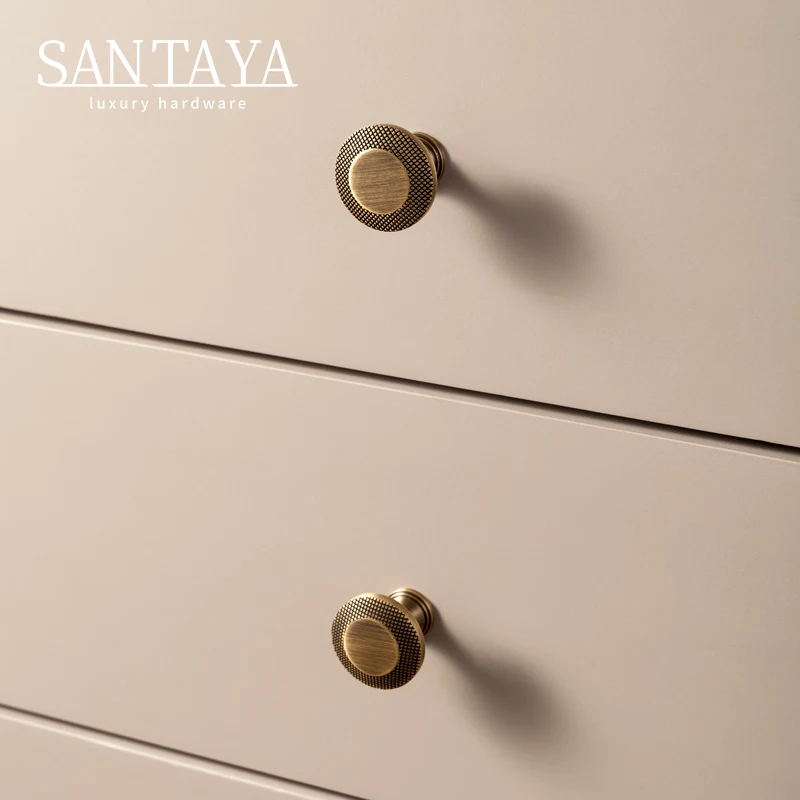 Knurled Brass Cabinet Pull 6