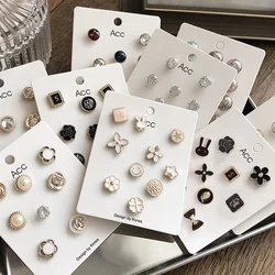 Broche Pin Set Vrouwen Kleine Broche Parel Steentjes Reversspeldjes Trui Shirt Vaste Kleding Decoratie Accessoires Cadeau