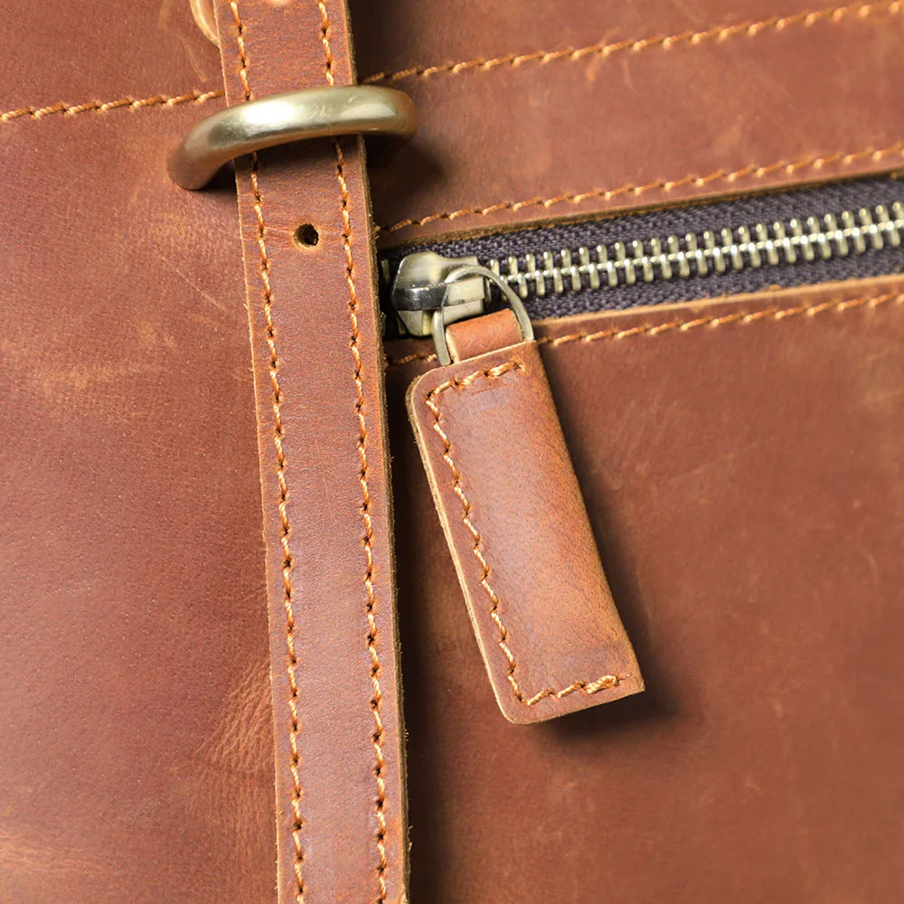 S.WORKER Vintage Echtleder Herren-Tragetaschen Aktentaschen Laptoptaschen Crazy Horse Leder Schulterhandtasche Italienisches Rindsleder – Detail 17