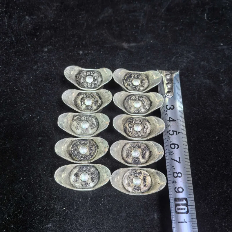 Ancient Coins, Qing Dynasty Silver, Yuanbao 0.1kg Miniature Handheld Ornament, Home Decoration
