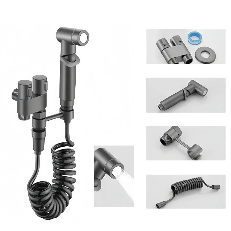 

5ASD Элегантный туалетный распылитель с двойным управляющим клапанами Длинный шланг ванный распылитель для душевого шланг -шланг