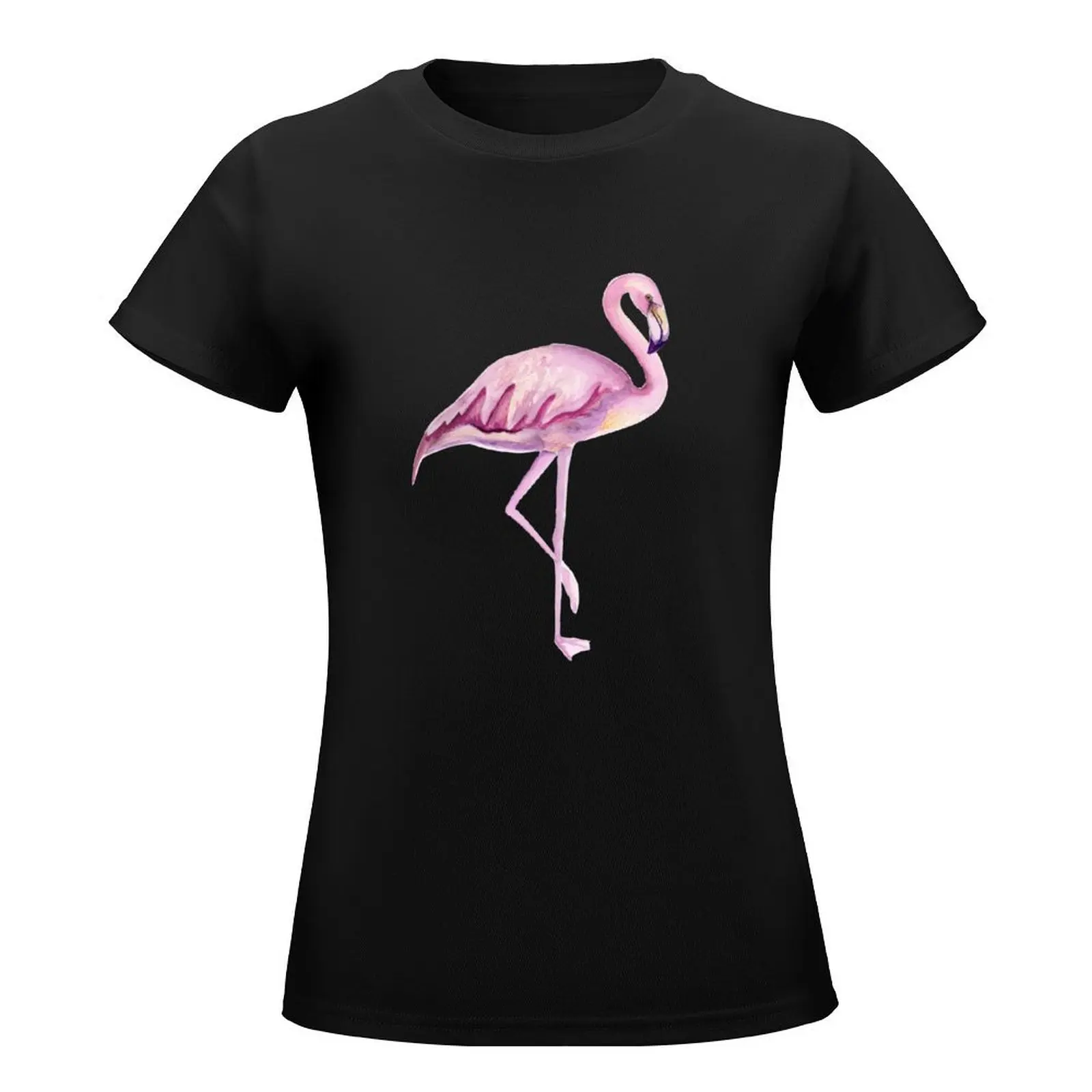 Pink flamingo T-Shirt summer tops plus size tops anime clothes oversized Women's tops