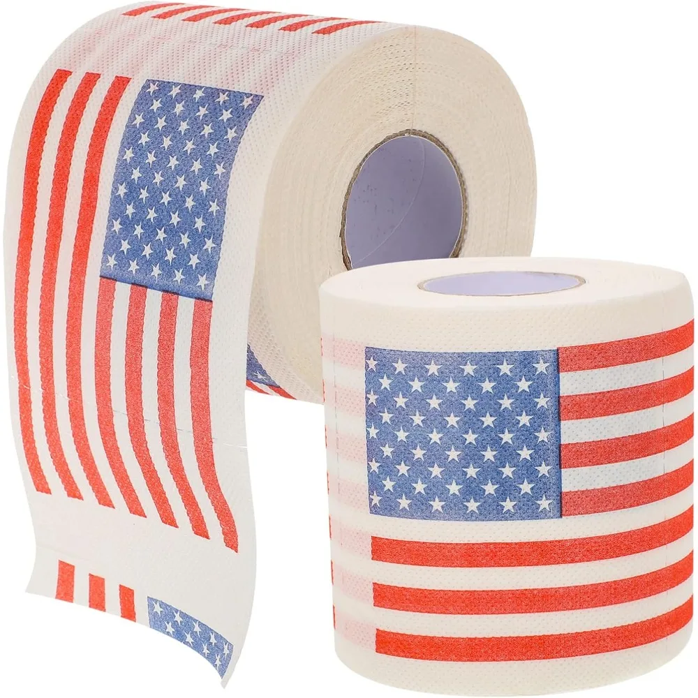 1 Roll Usa Flag Toilet Paper Bathroom Tissue Roll Independence Day Party Gift Novelty Cocktail Napkins American Flag