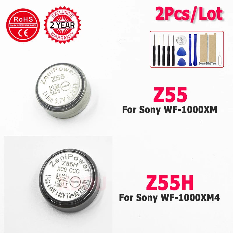 

Новый Z55H Z55 2 шт./лот 100% новый аккумулятор для наушников Sony WF-1000XM3 WF-1000XM4 WF-SP900/SP700N/1000X WI-SP600N TWS