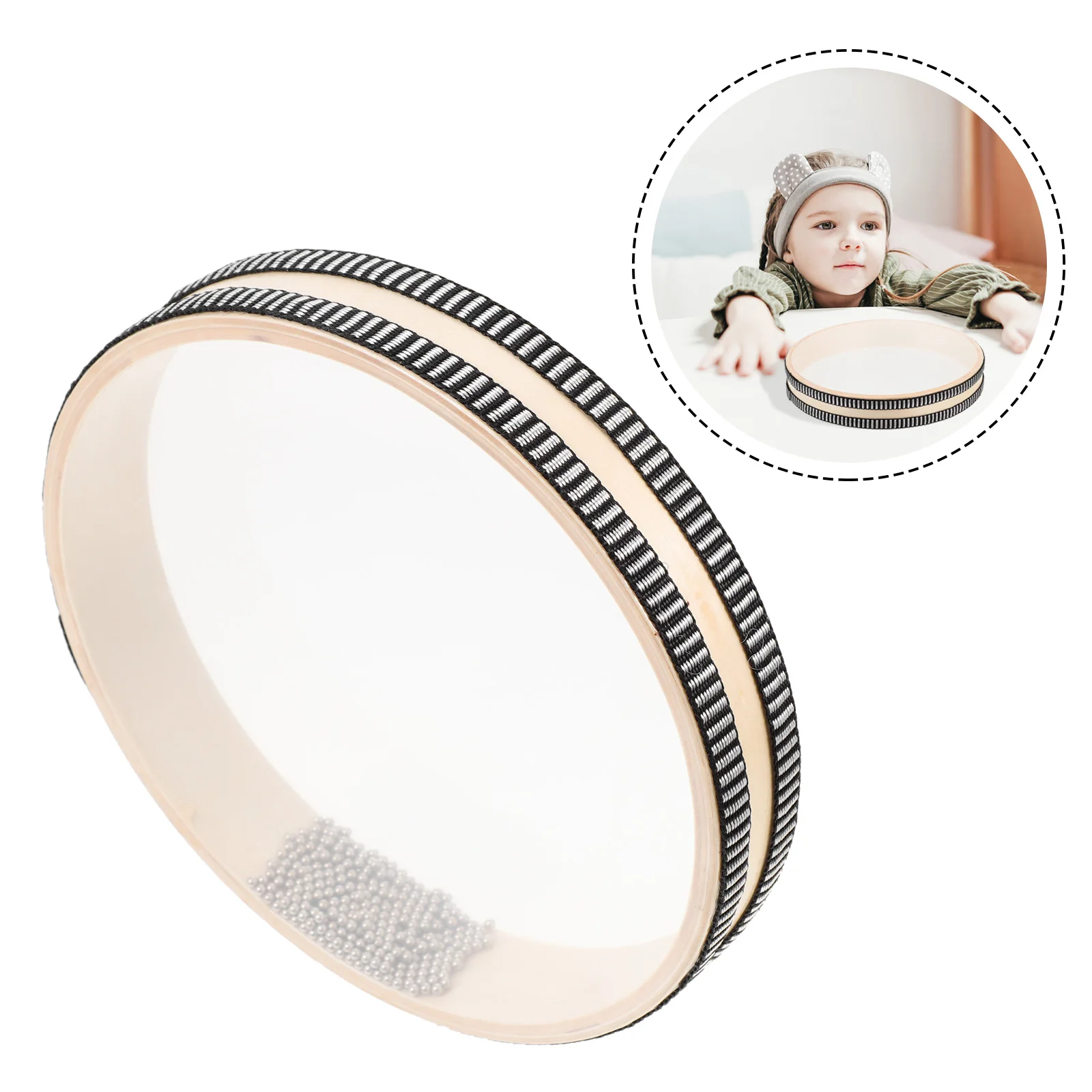 2 قطعة طبل موجة المحيط للأطفال اليد الخرز طبل قطعة واحدة حواف ناعمة الوالدين الطفل أداة عزف موسيقى تفاعلية الاطفال الموسيقى #3