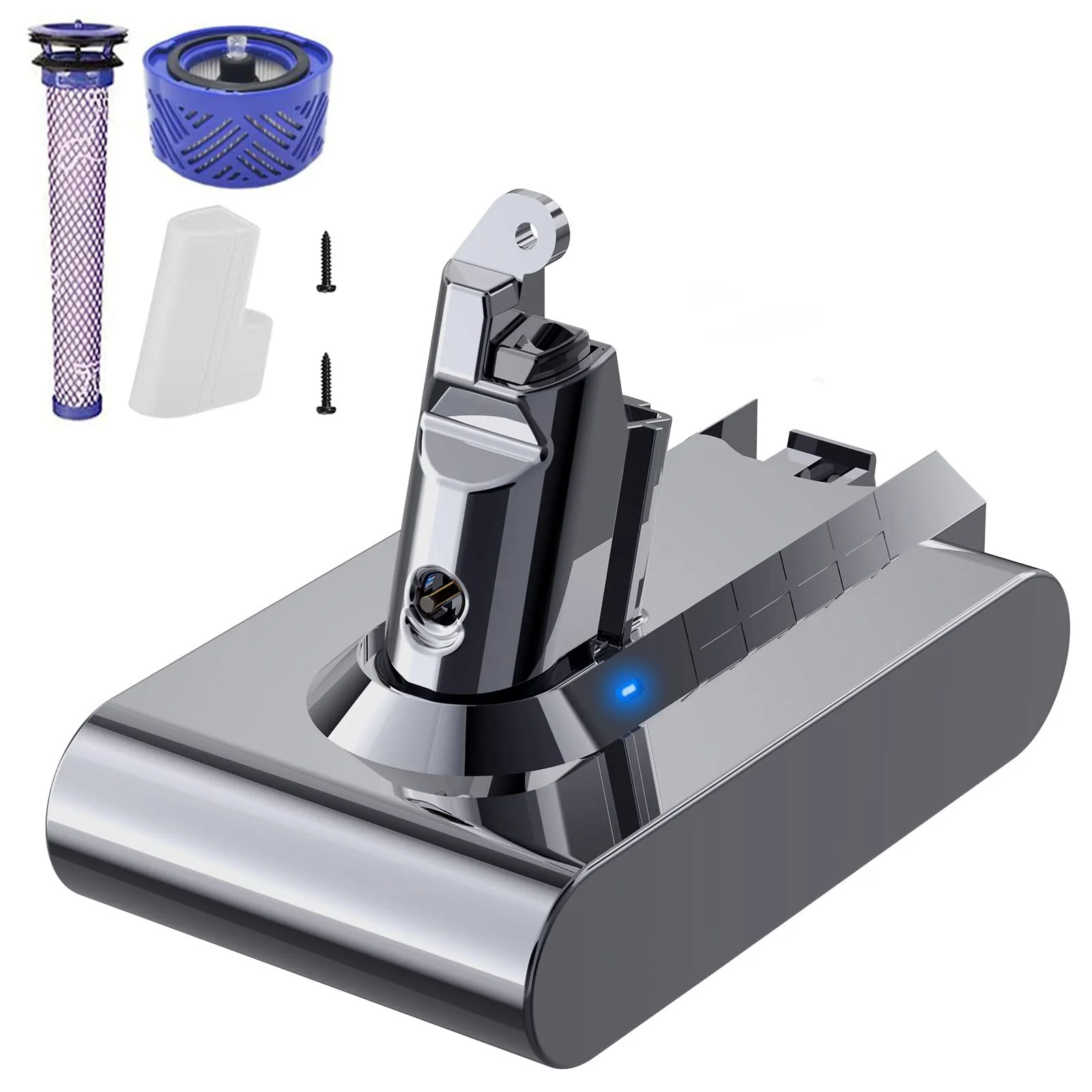 Dyson v6-掃除機用バッテリー,dyson,21.6v,6000mah,dc58,dc59,dc62