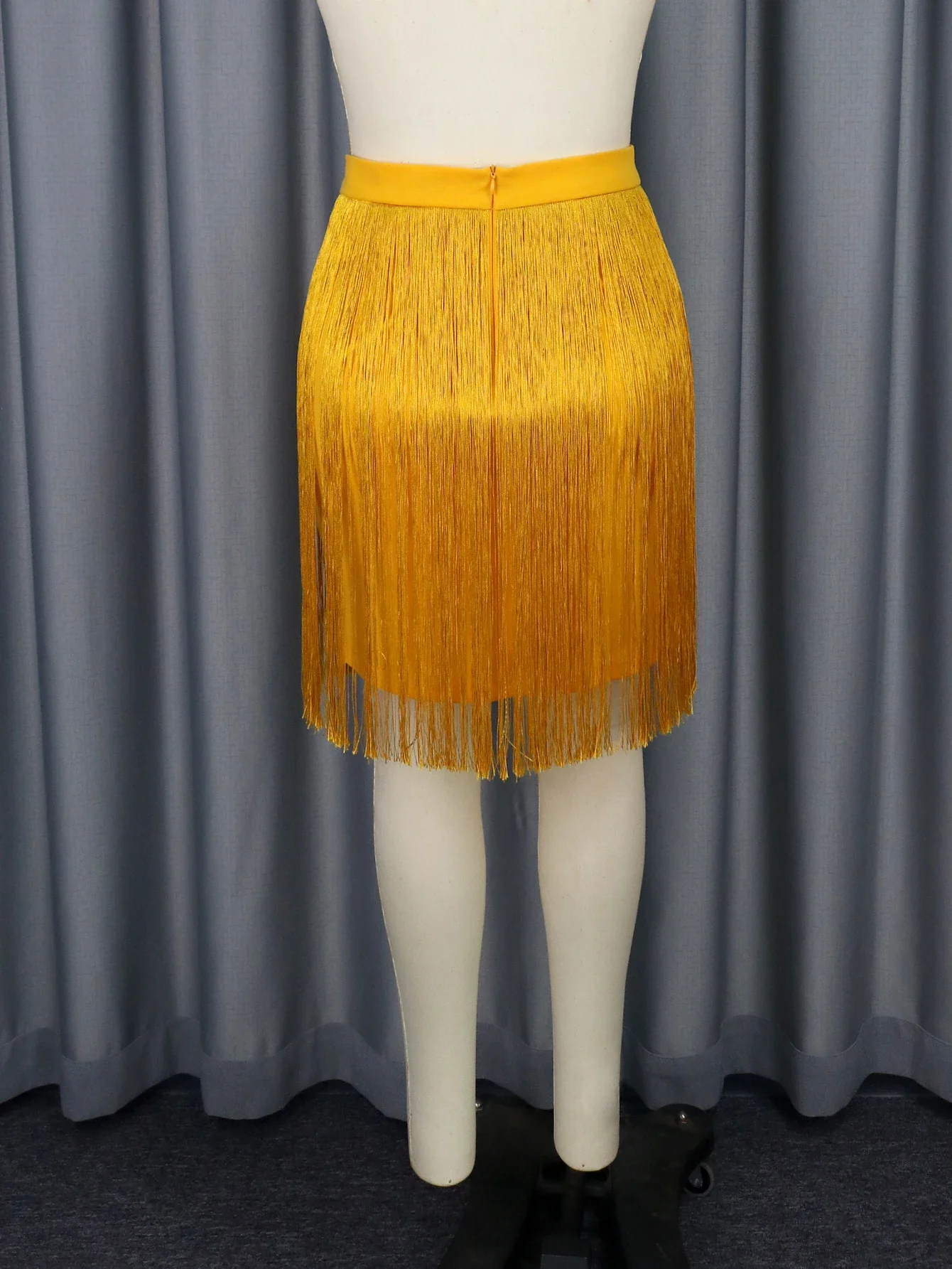 Gold Plus Size Fringe Skirts High Waist Package Hip Sexy Mini Evening Cocktail Party Hem Tassel Skirt for Women 2024 3XL 4XL