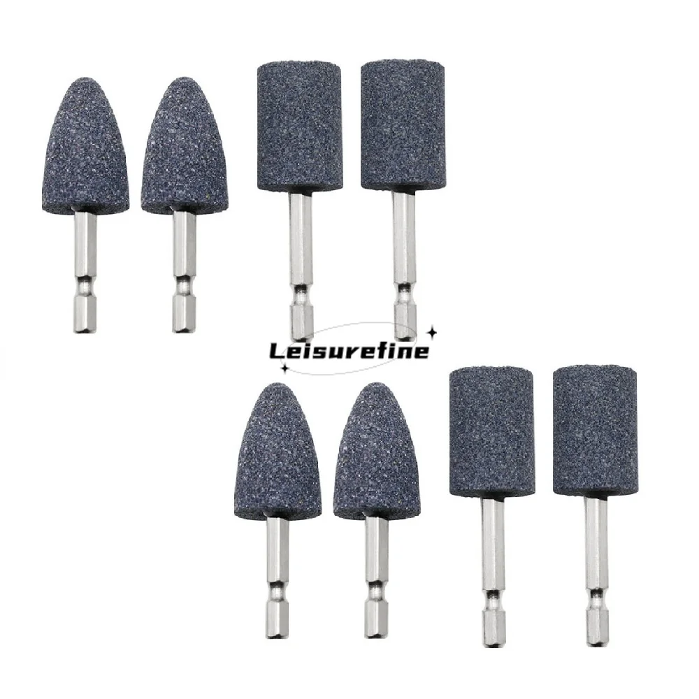 

4pcs/set Grinding Heads Hexagonal Rods Conical/Cylindrical Electrical Grind Engraving Power Tool Accessories Shank Wheel 24*44mm