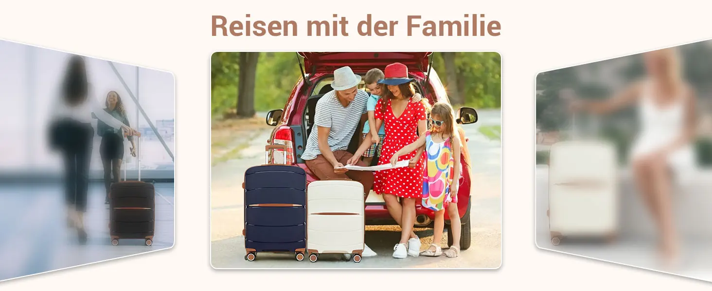 S/M/L Kono Carry-On Suitcase - Lightweight Polypropylene Hardside Trolley Luggage with 4 Spinner Wheels & Tsa Lock