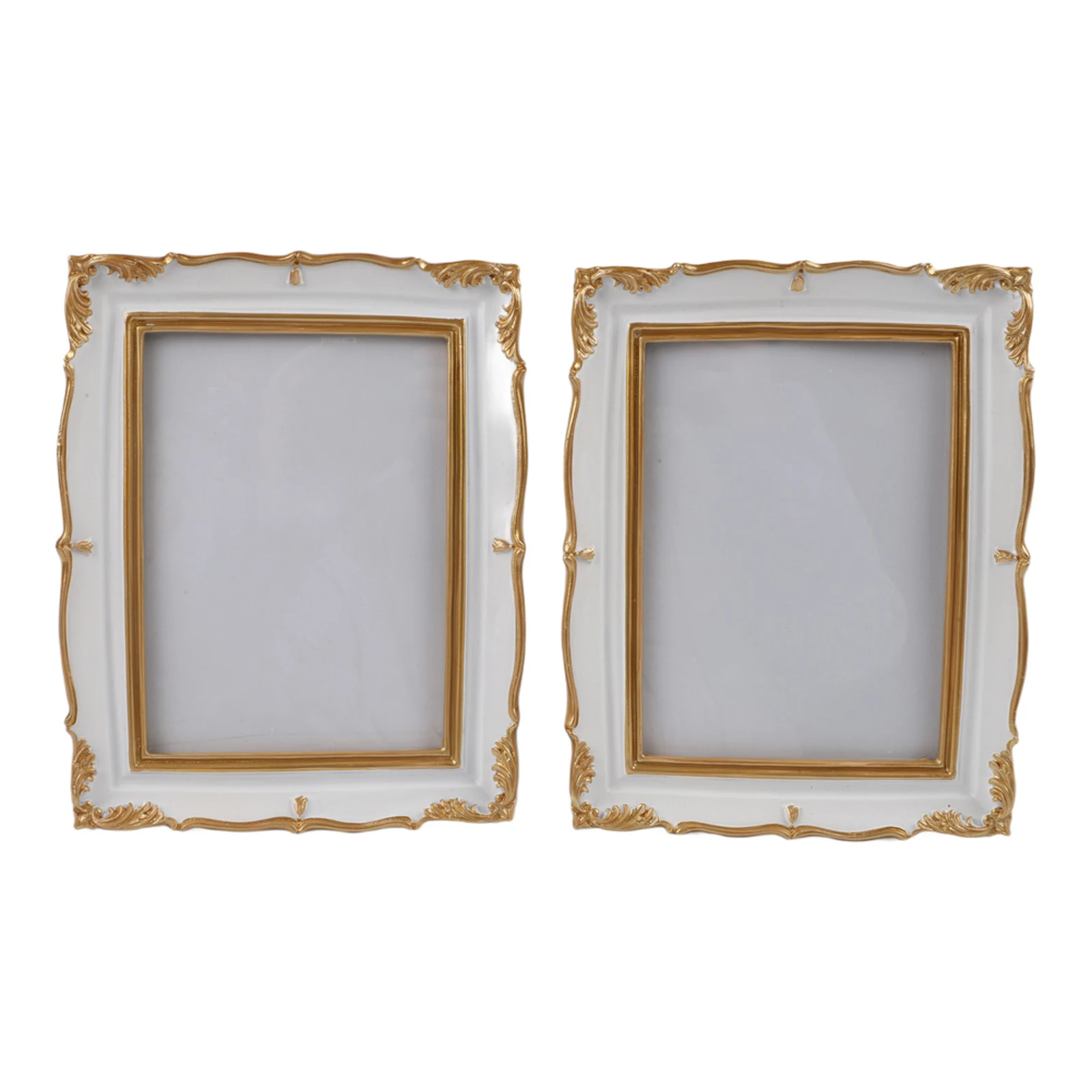 2 Pack Vintage Pink Photo Frames with Gold Trim for Elegant Home Decor 5x7 Resin Picture Frames with Stand and Wall Hook