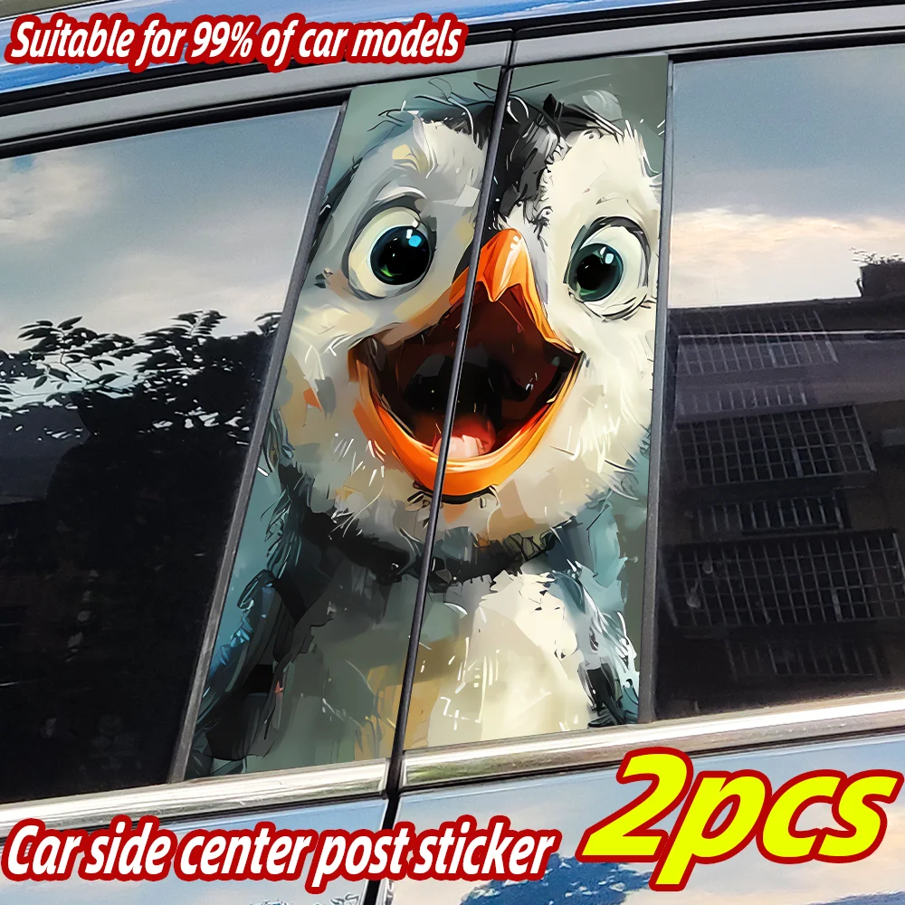 

Funny Penguin Car Stickers Auto B Pillar Waterproof Center Column Decor Cover Scratches Car Doors Pillar Decals Auto Accessories