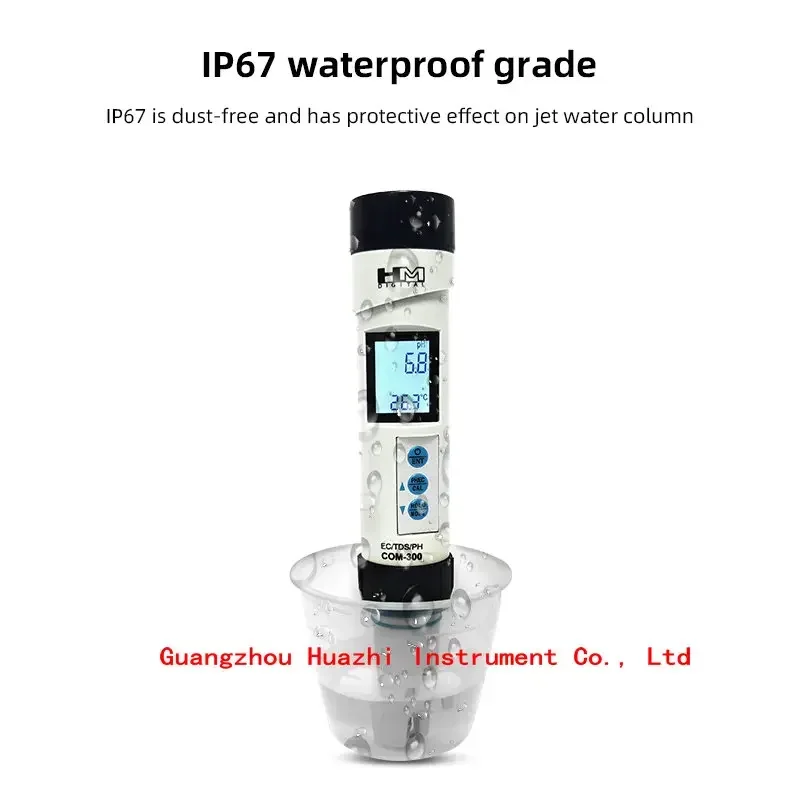 HM Digital COM-300 Conductivity TDS/ec/ph ph detection pens Waterproof Water quality detector