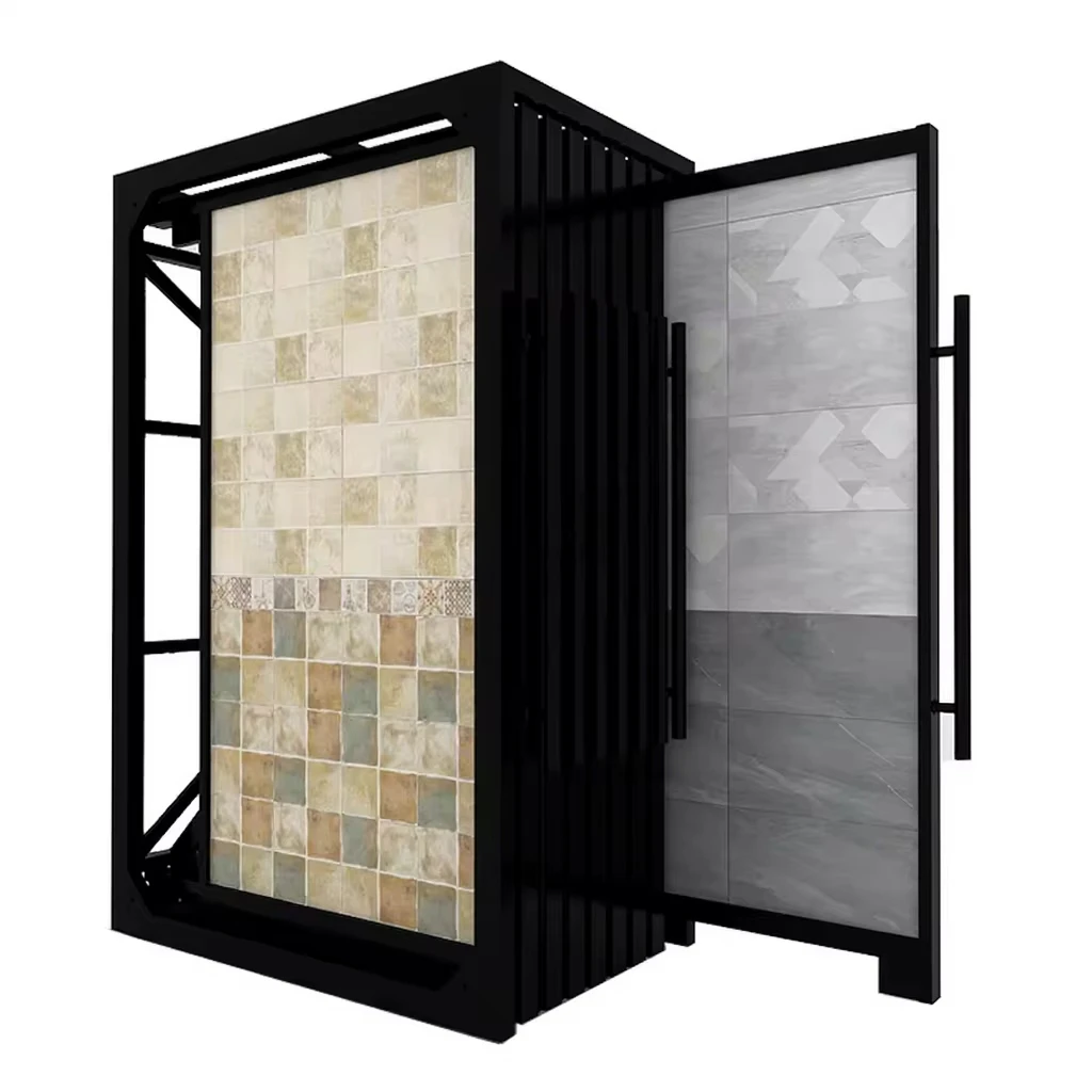 

&c Customized Pull Push Floor Standing Ceramic Marble Artificial Stone Granite Quartz Tile Sample Displays for Sliding Rack for