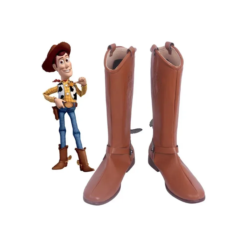 2025 aaa Anime Toy Story Woody Cosplay Shoes Mid-calf Boots Halloween Masquerade Carnival Performance Dress Up Party Costume Pro view 2