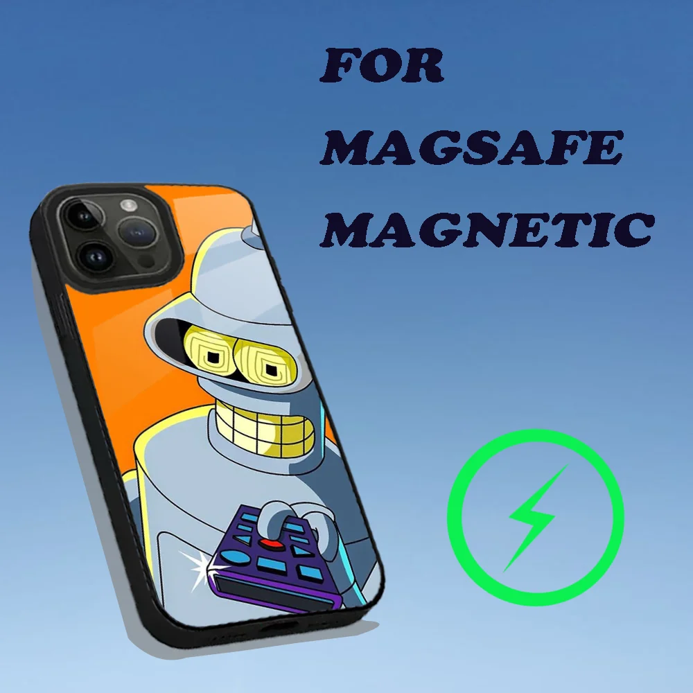 Cartoon F-FuturamaS B-Bender Phone Case For iPhone 16,15,14,13,12,11,Plus,Pro,Max Mini Magsafe Magnetic Wireless Charging