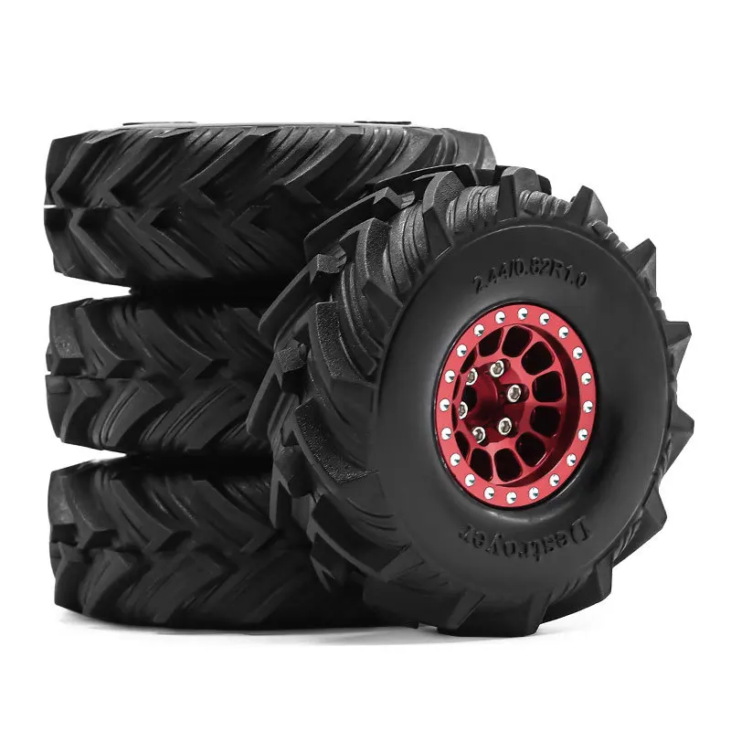 Opony i felgi Beadlock 1.0 cala do modeli RC 1/18 TRX4M, 1/24 SCX24 RC Crawler, opony Beadlock 1.0 z felgami z aluminium.