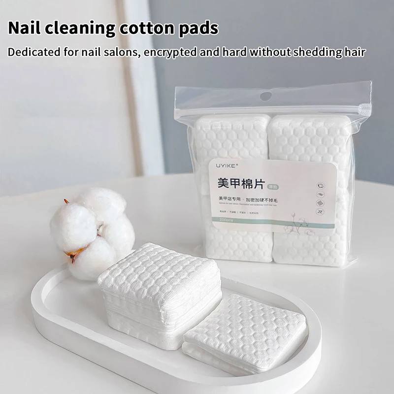 200Pcs Nagel Baumwolle Pad Polish Remover Gel Sauber Maniküre Servietten Fusselfreie Tücher Baumwolle Reiniger Papier Pads Lack werkzeug