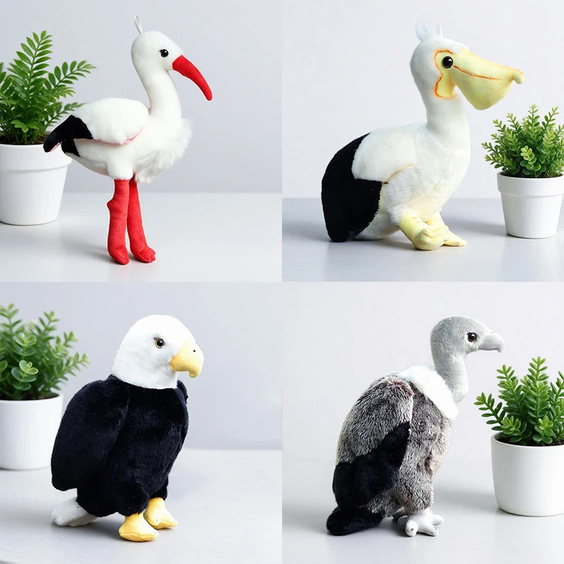 Realistic Vulture Pelican Plush Toy Lifelike Stork Eagle Bird Doll Kawaii Flamingo Pelican Vulture Animal Stuffed Toy Home Decor