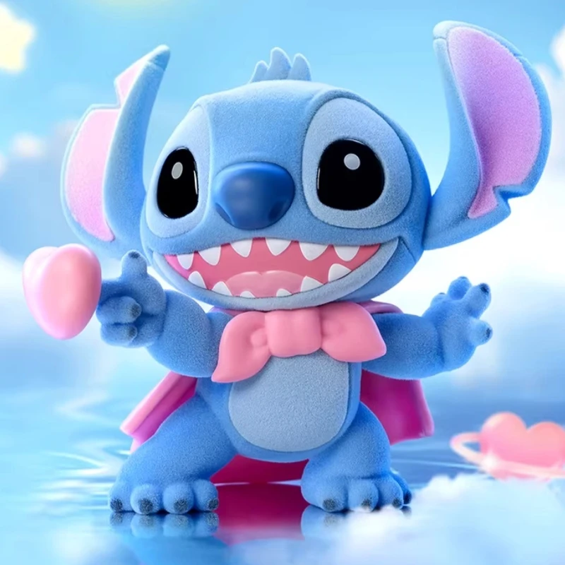 

52toys Stitch Sweet Pink Series Single Blind Box Flocked Collectible Cartoon Figure Desktop Decor Toy For Kids Fans