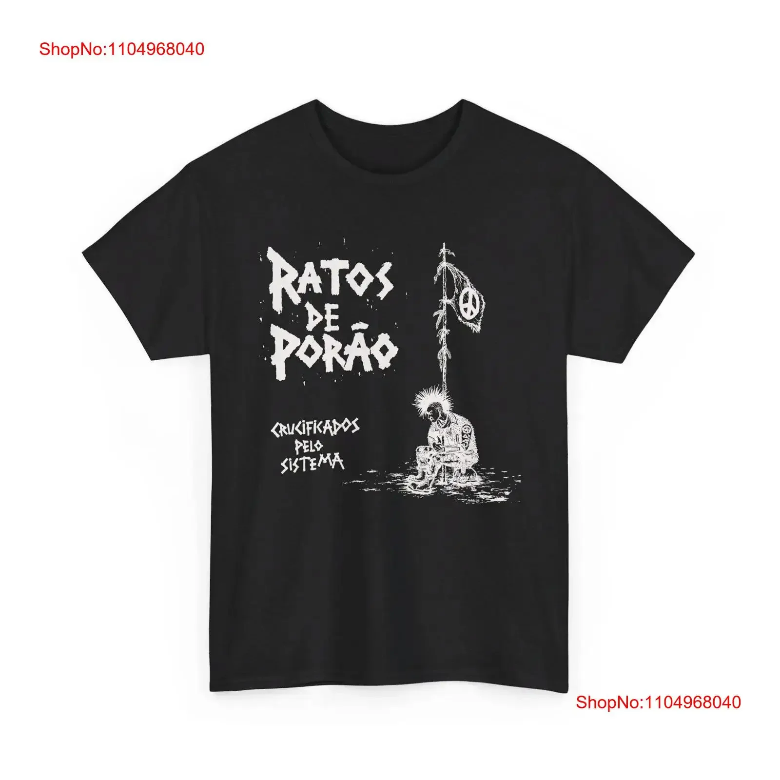 Camiseta Ratos de Porao Crucificados Pelo Sistema Hardcore Punk Metal Underground Crust Anarcho Rock Estética Vintage Lavada
