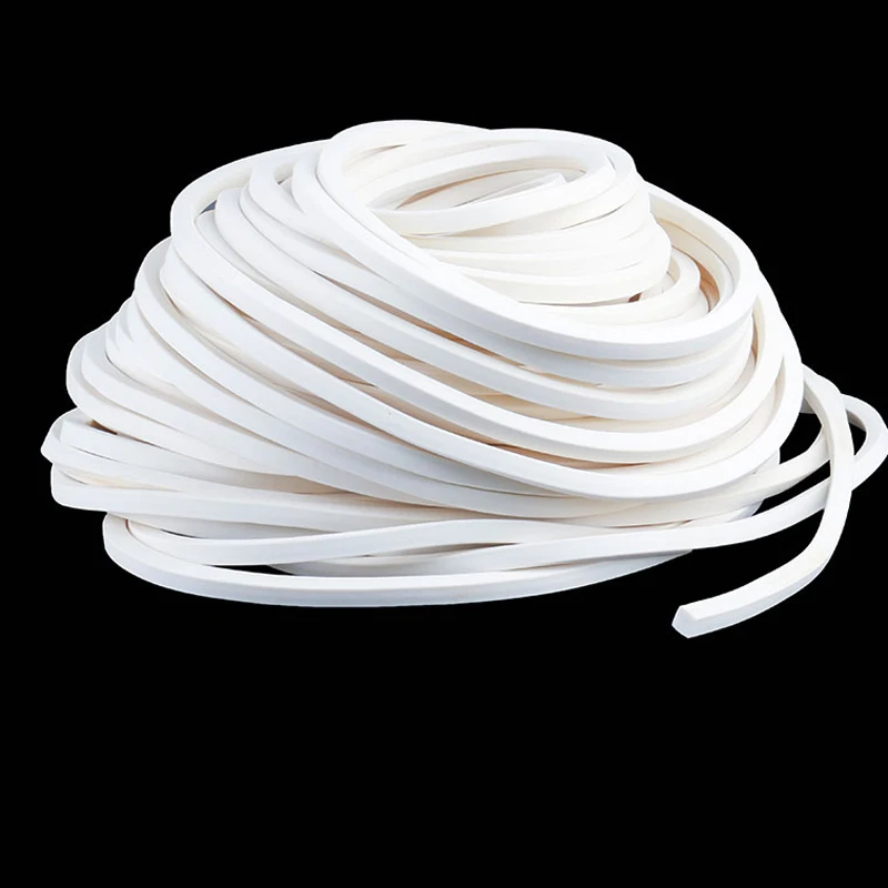 1/2/3/Meters  White  Square Sponge Strip Silicone Foamed Rubber Doors Windows Gasket Trim Seal 2x10mm-20x20mm