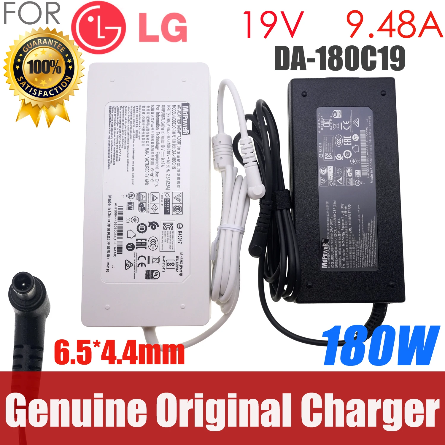 

Original For LG 38WK95C 38CB99-W 32UD99 LED LCD Monitor Power Supply AC Adapter DA-180C19 EAY64449304 19V 9.48A Charger 180W