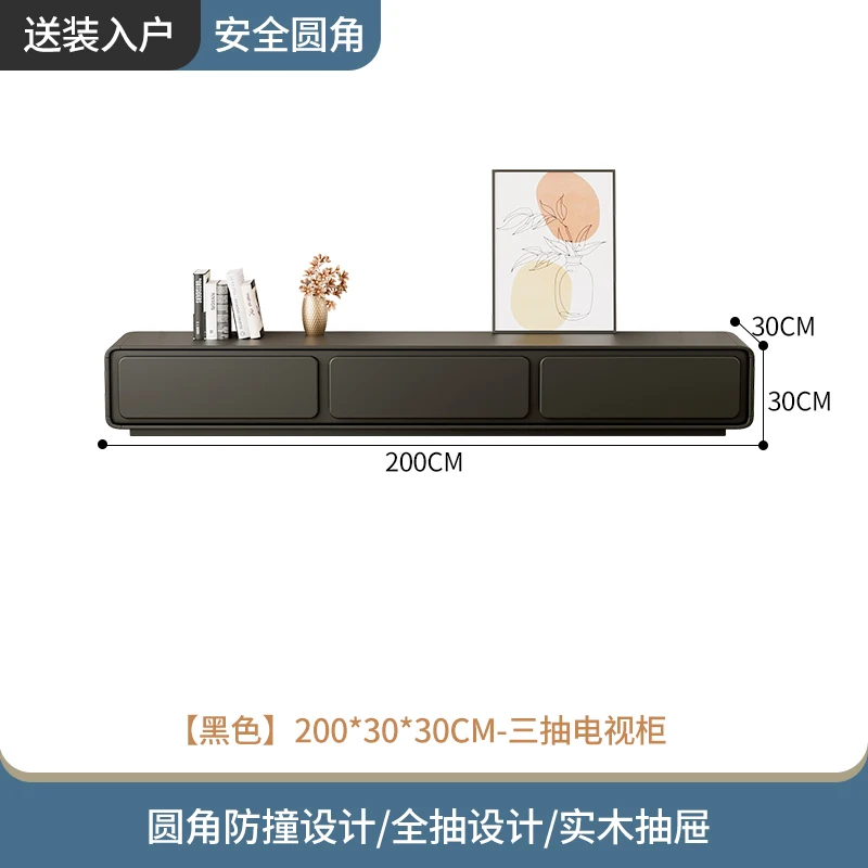 حامل تلفزيون فاخر وحديث من الخشب الصلب مع خزائن تخزين وأرفف لوحدة تحكم الوسائط التلفزيونية لأثاث غرفة المعيشة