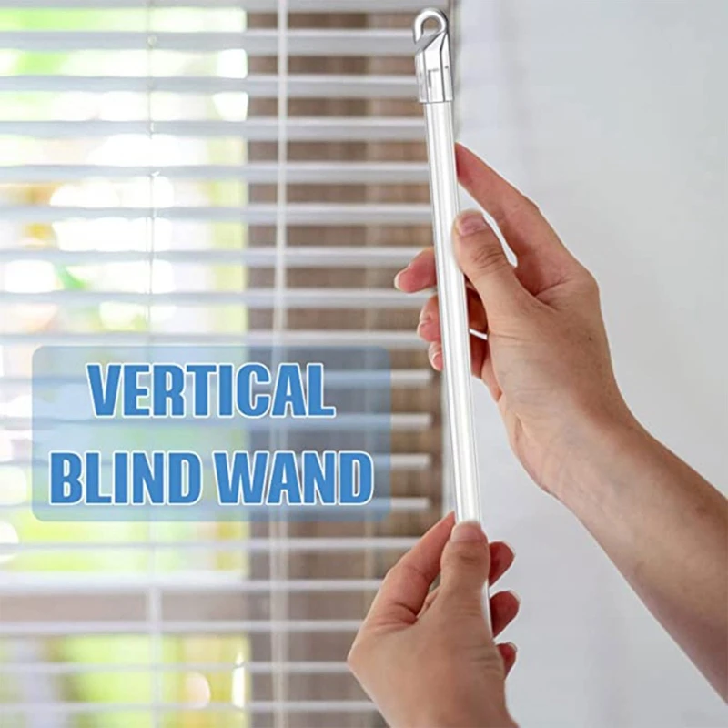 Venetian Blinds Pulling Rod with Replacement Rod Heads Set Accessory for Transparent Curtain Vertical Wand Supplies Kit Accesso