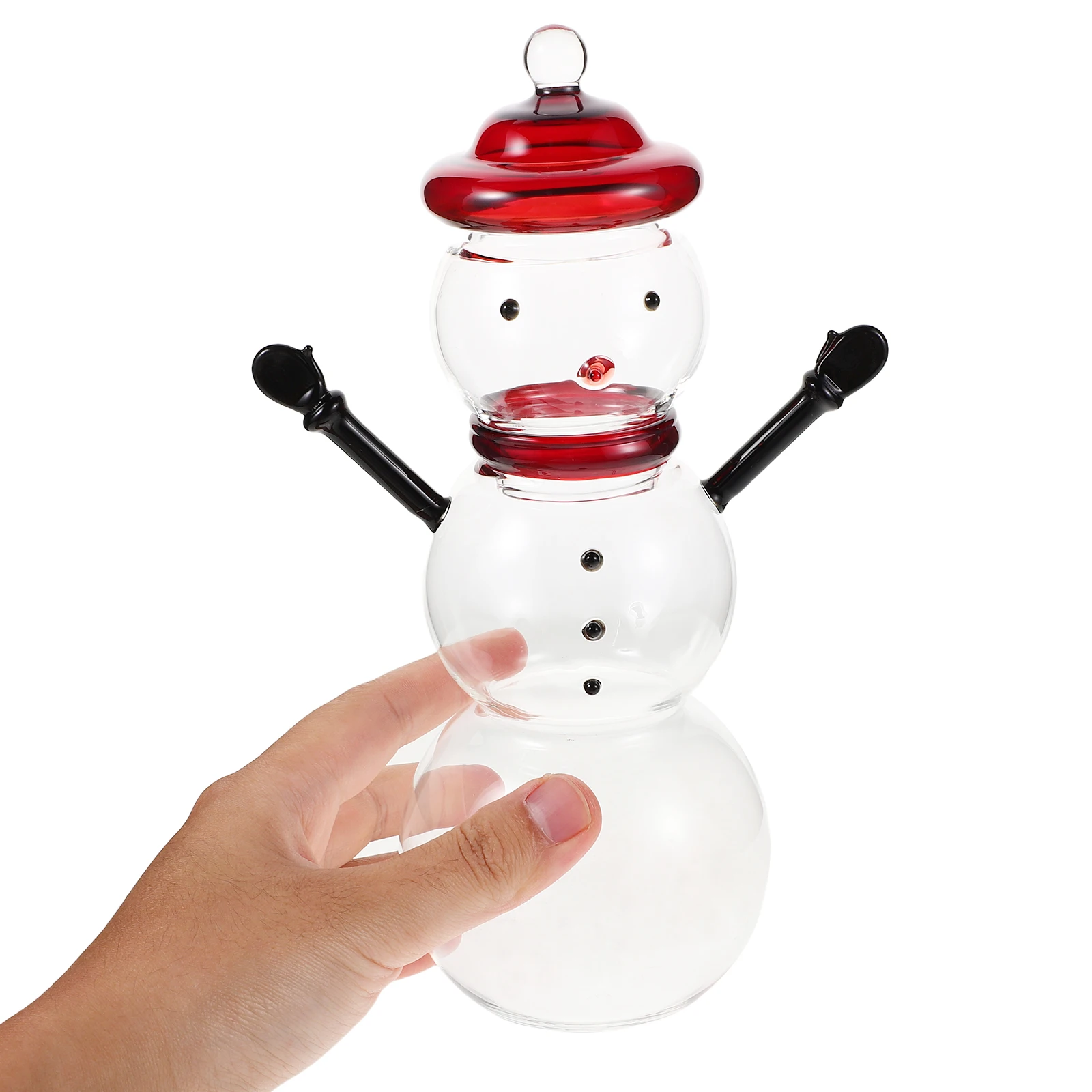 

Snowman Candy Jar Glass Container Decorative Christmas Storage for Sweets Cute Snowman Home Decor Holiday Party
