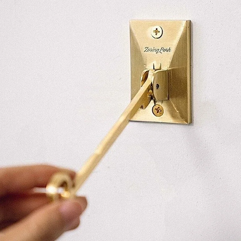 Brass Wall Hook Storage Adjustable Hanging Hooks Keychains Clothing Wall Mount Hook Organize Rack Hanger Display Multi Purpose