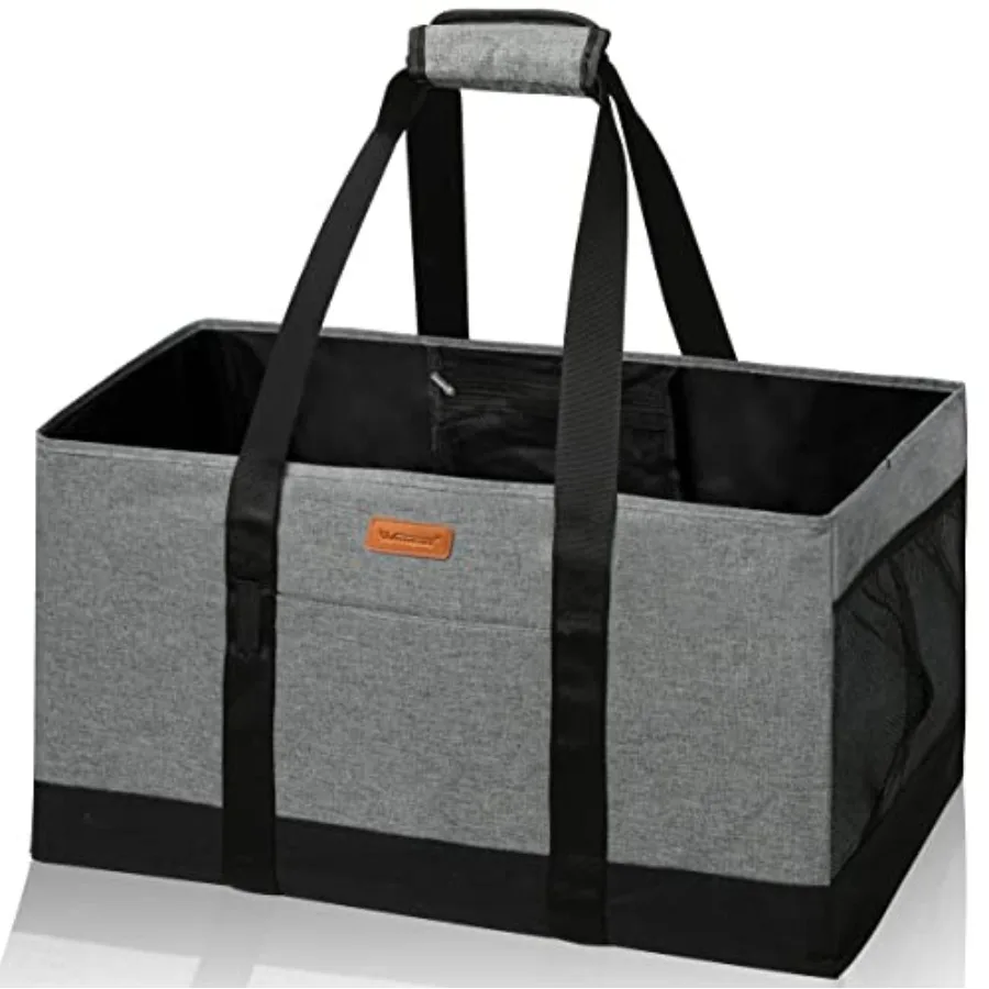 

Extra Large Foldable Grocery Tote Bag With Handles for Storage Picnics Beach Pool Laundry - Reusable Shopping Bag