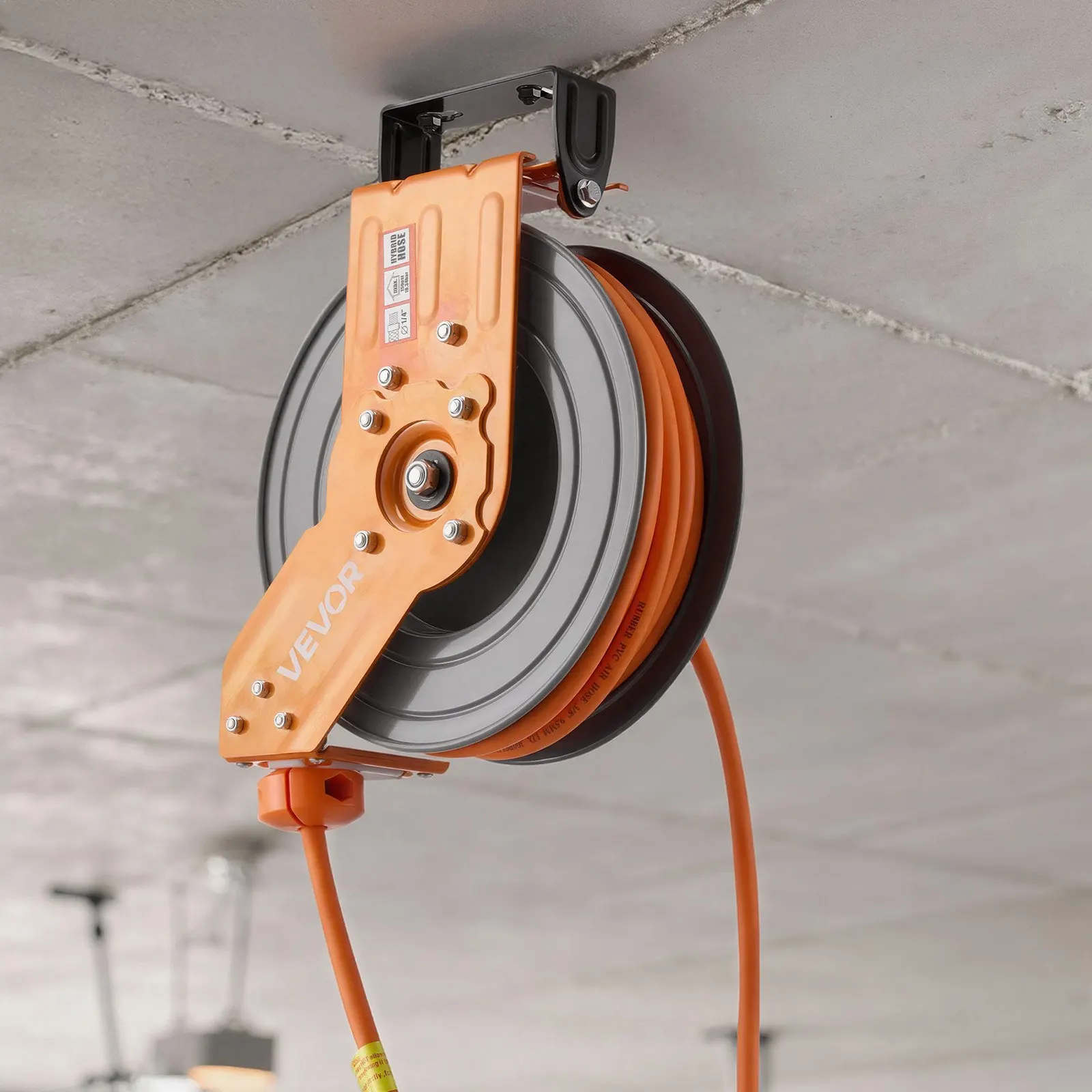 

Выдвижная катушка для воздушного шланга, гибридный воздушный шланг 3/8 дюйма x 50 футов, макс. давление 300 фунтов на кв. дюйм, автоматическая намотка, с 5-футовым кабелем