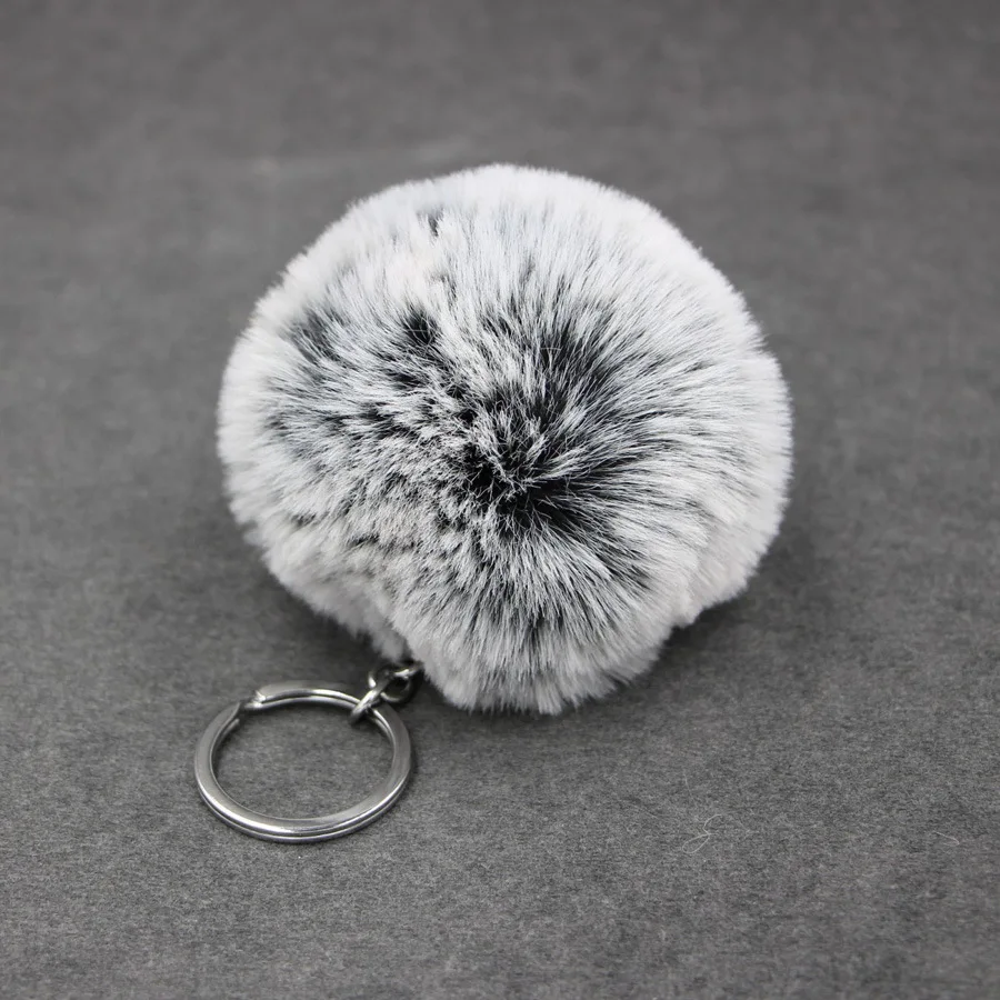 Frost Color Fluffy Rabbit Fur Pompom Chaveiro para Mulheres, Menina Bonita Pompon Ball, Chaveiro na Bolsa, Trinket de carro, Jóias Femininas, Presente Festa