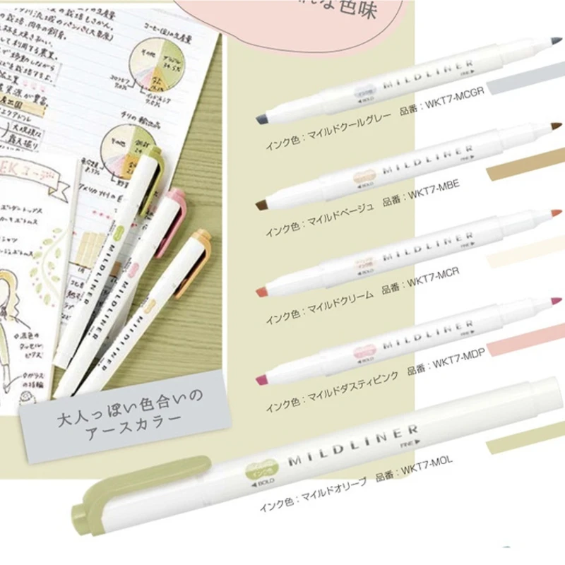 Creative Fresh and Soft Style 10 Colors Highlighter Bright Colors and Durable Highlighter with 4mm Thick Pen Tip marker pens