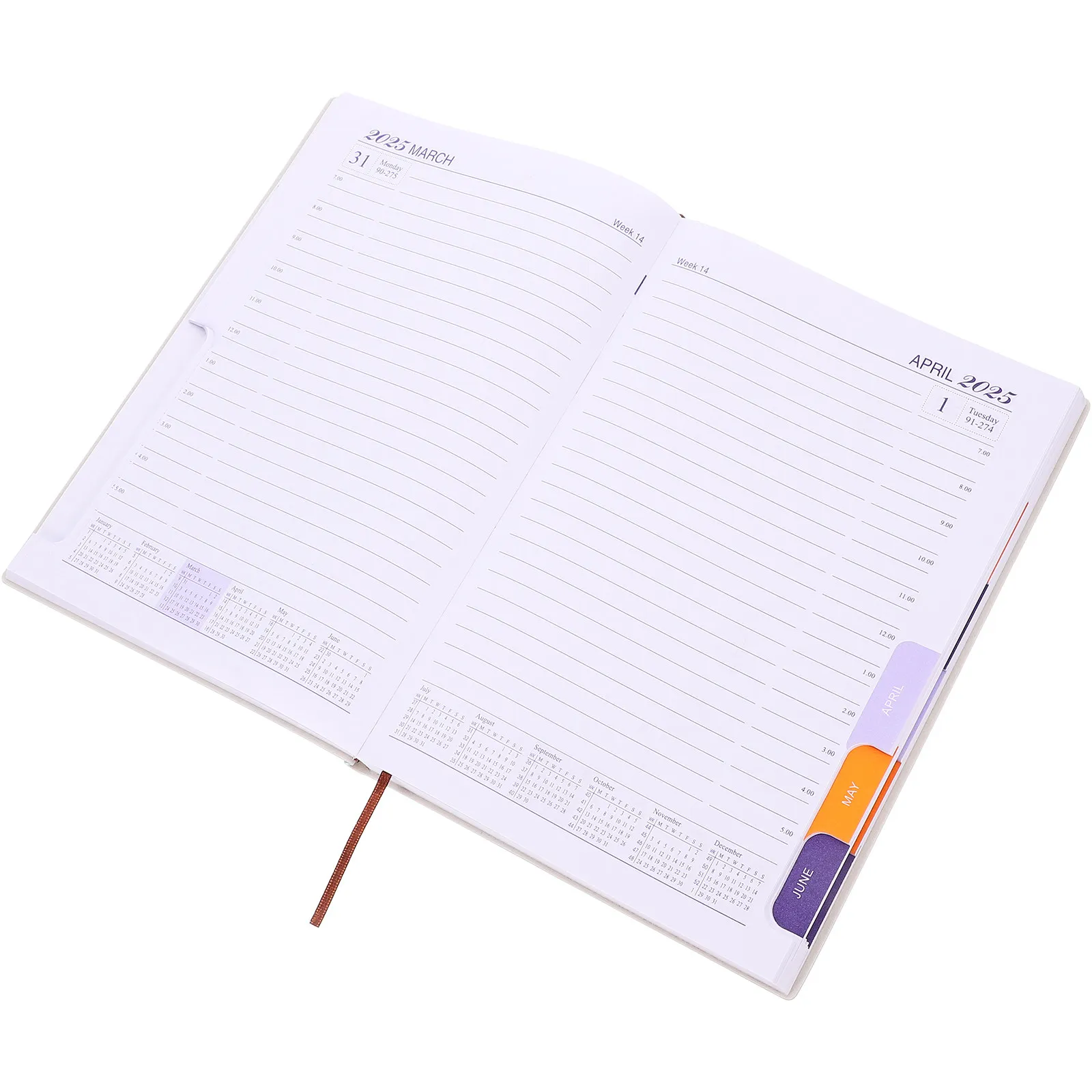 Daily Planner Notebook 2025 A5 Compact Size Multi-Function Schedule Organizer Portable Weekly Monthly Plan Notebook