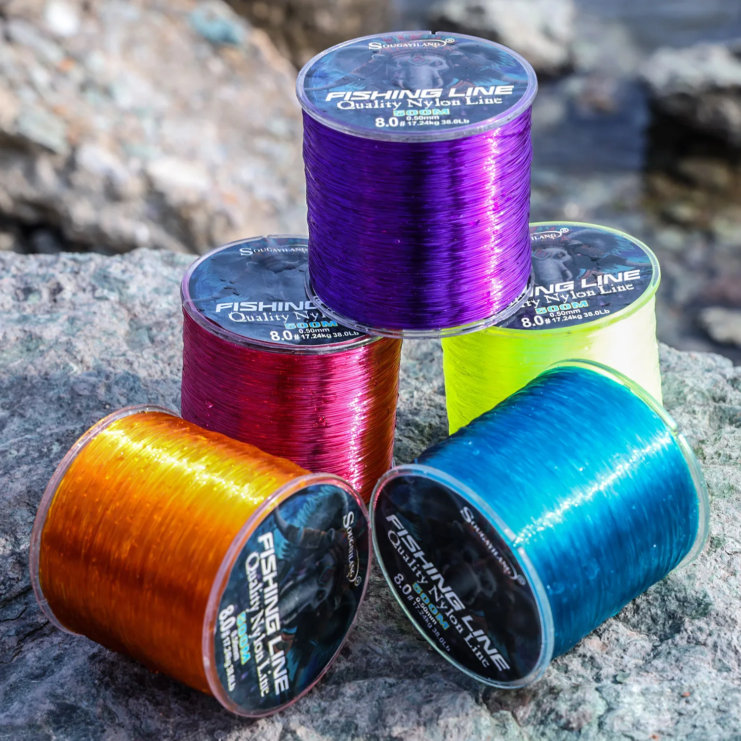 Sougayilang 500 متر خيط صنارة الصيد من النايلون ماكس السحب 7-38LB سوبر أقوى خط النايلون اليابان حيدة طلاء صيد سمك الشبوط #5