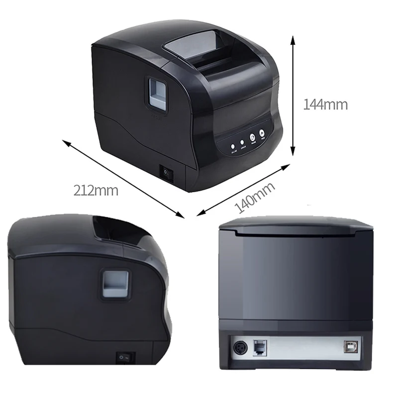 XP-365B Bluetooth Thermal Label Sticker Barcode printer 80mm and Thermal Receipt printer Support Thermal Adhesive Paper Printing