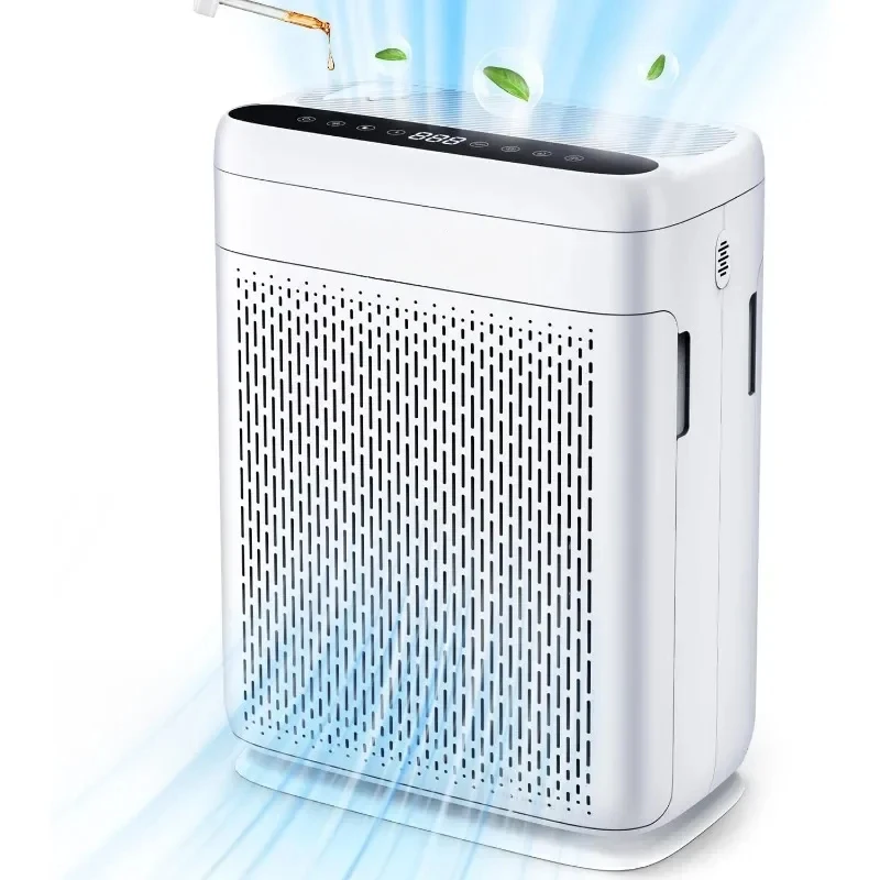 Home Bedroom Large Room Air Purifier, HEPA Air Purifier with Double Sided Filter Aromatherapy Function