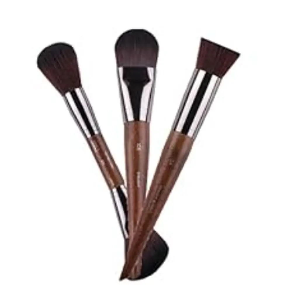 Durable Artificial Fiber Foundation Brush Makeup Tool Wooden Handle Powder Brush Say Goodbye to Uneven Smooth Concealer Brush