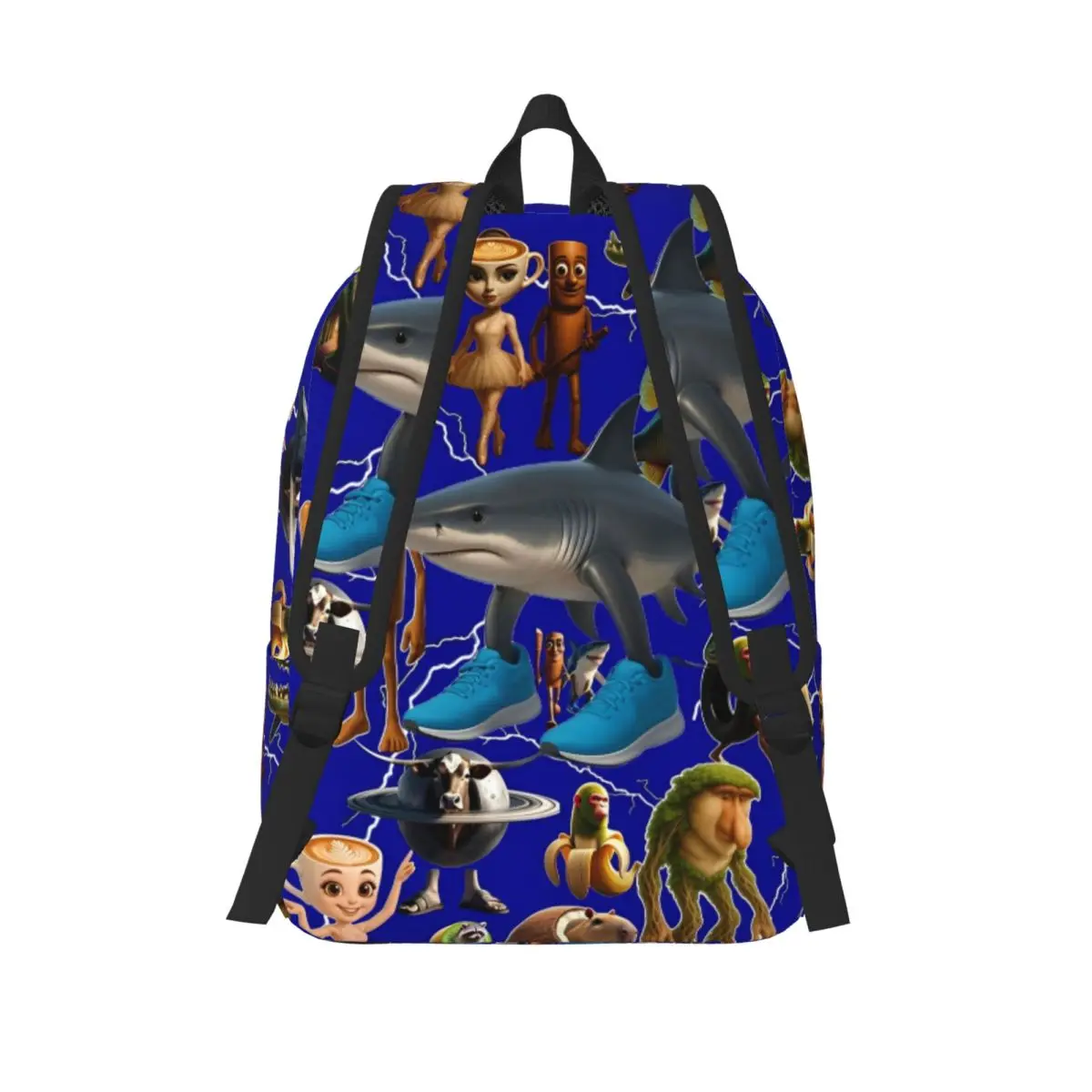 حقيبة ظهر رائعة من Brainrot الإيطالية المضحكة AI Meme مع جيب للعمل المدرسي حقيبة كتف للكمبيوتر المحمول للرجال والنساء #3