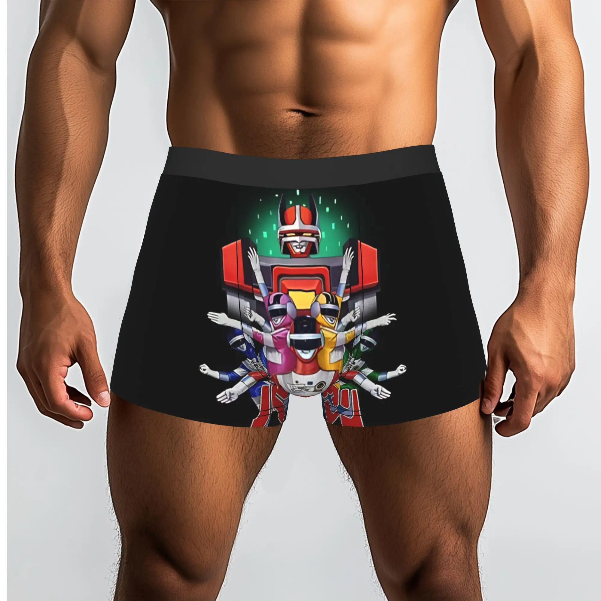 Alpha Rangers  Bandai Super Sentai Series Underpants Breathbale Panties Men's Underwear Print Shorts Boxer Briefs