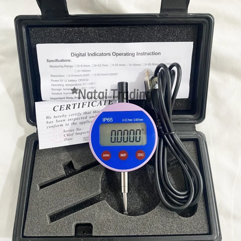 IP65 Digital Dial Indicator 0-12.7mm Touch Display Waterproof Anti Oil for Diesel Common Rail Injector Repair Tool