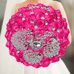 1pc/lot  Fushia Wedding Bridal Bouquet Bride Flower