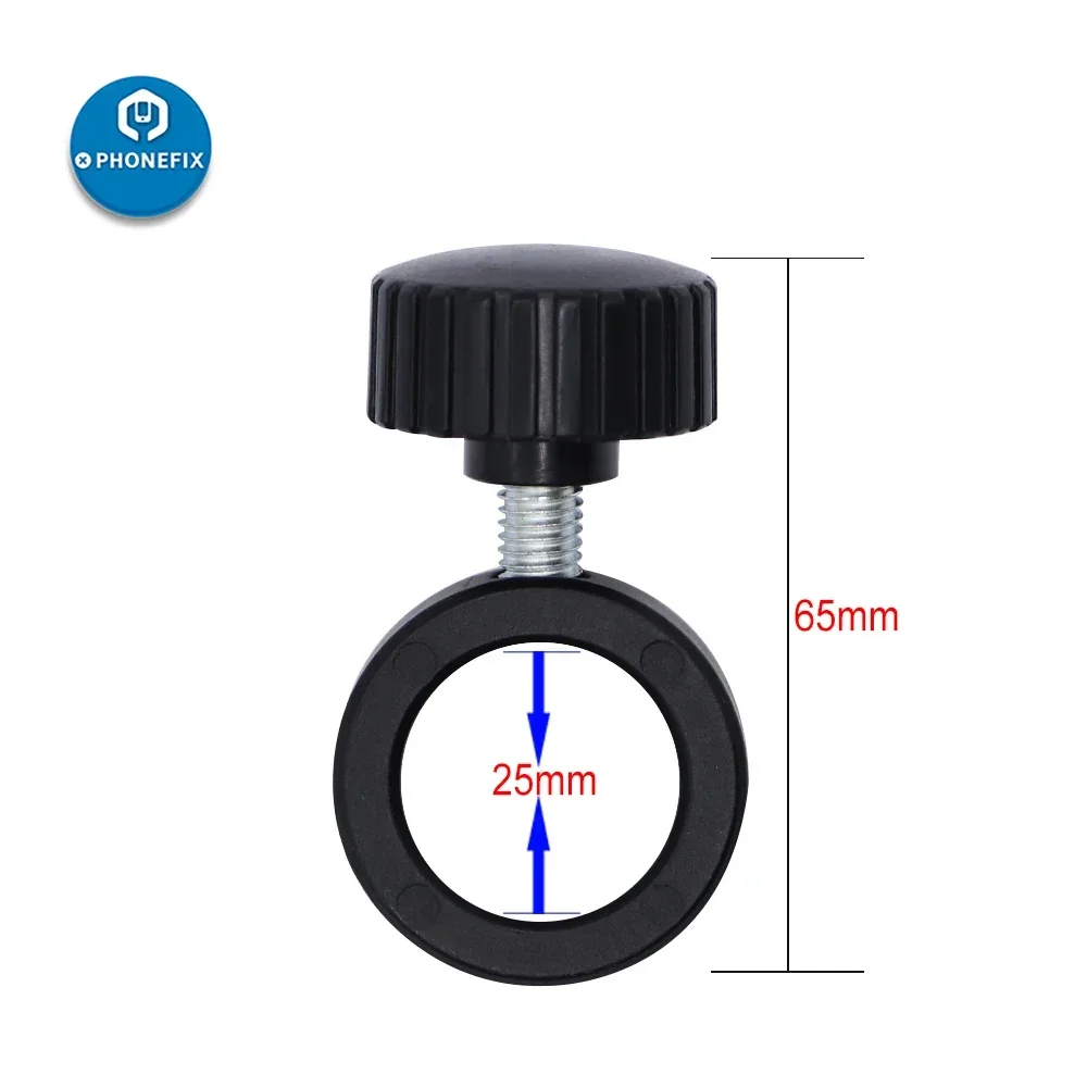 Supporto per videocamera per microscopio Stereo industriale supporto per colonna in metallo 25mm 32mm anello di fissaggio con accessori per microscopio a vite