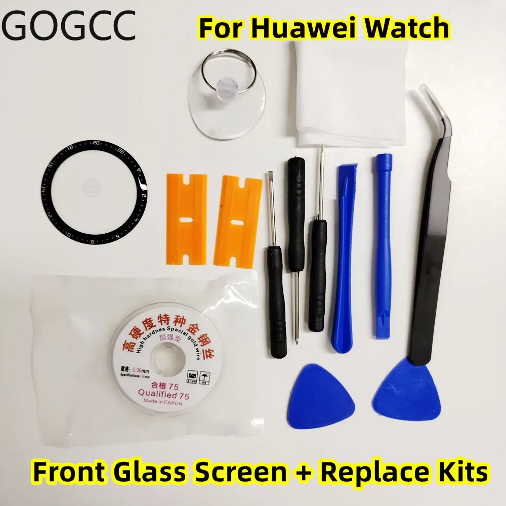 Repair Outer Screen Glass + OCA Glue For Huawei Smart Watch GT 2 3 4 5 Pro 2E Front LCD Touch Digitizer Lens + Replacement Kits