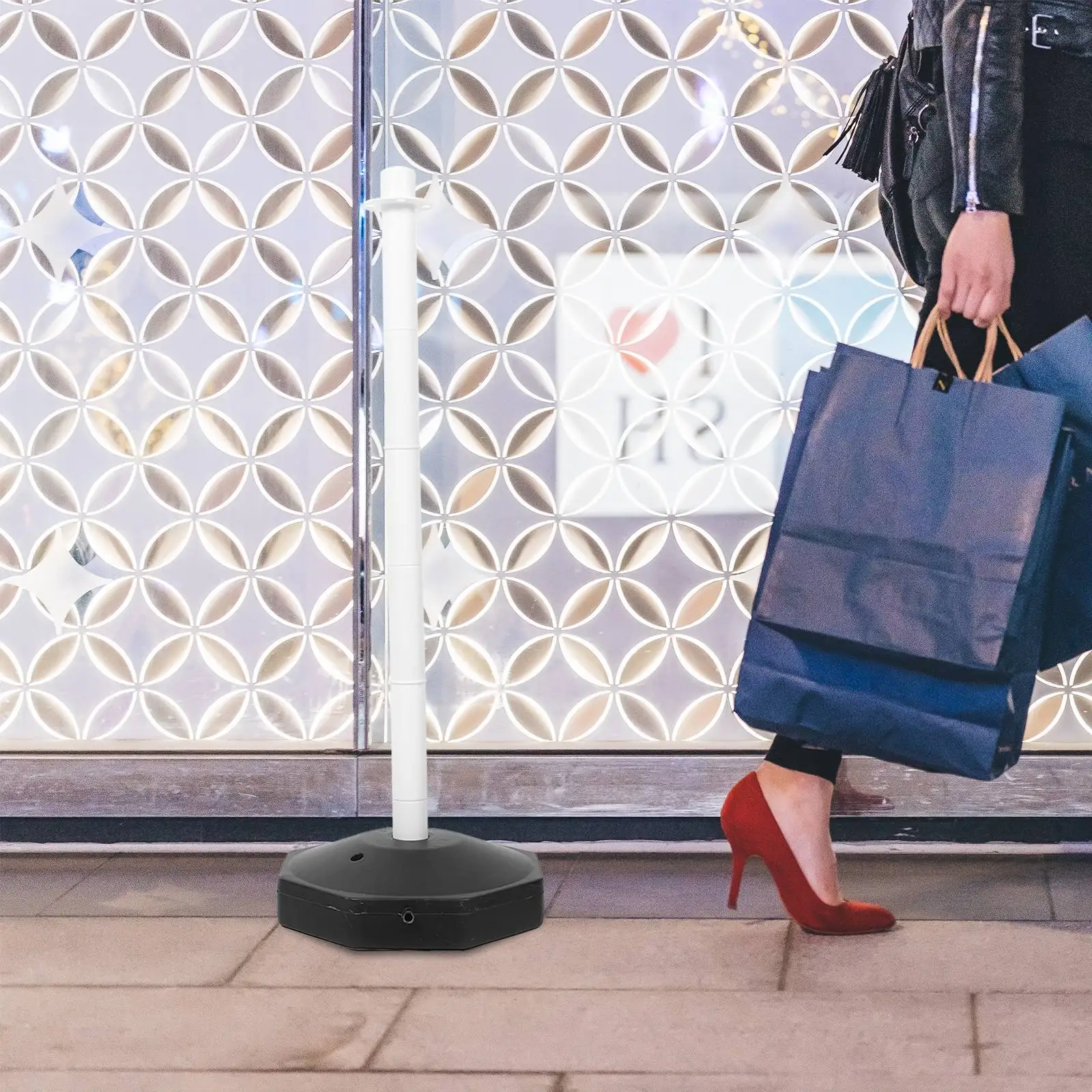 Барьер безопасности дорожного движения, заполняемая основа, предупреждающий пост, конусы для деликатесов, эластичная колонна для парковки, QueueBarrier, прочный материал