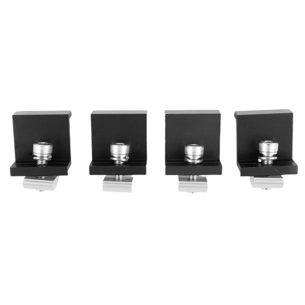 High Quality Hot Sale Solar Panel Support Clamp Supplies 4/10Pcs Accessories Aluminum Alloy Black Mounting Parts